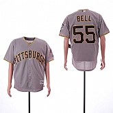 Pirates 55 Josh Bell Gray Cool Base Jersey Dzhi,baseball caps,new era cap wholesale,wholesale hats